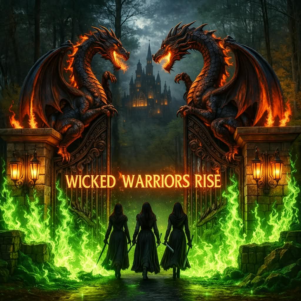 Wicked Warriors Rise Black T-Shirt - Dragon Gate Design