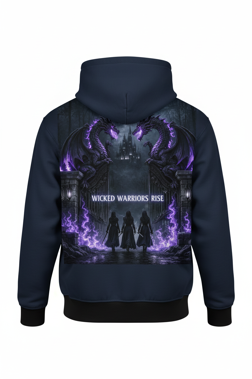 Black and Navy Hoodie with Pocket