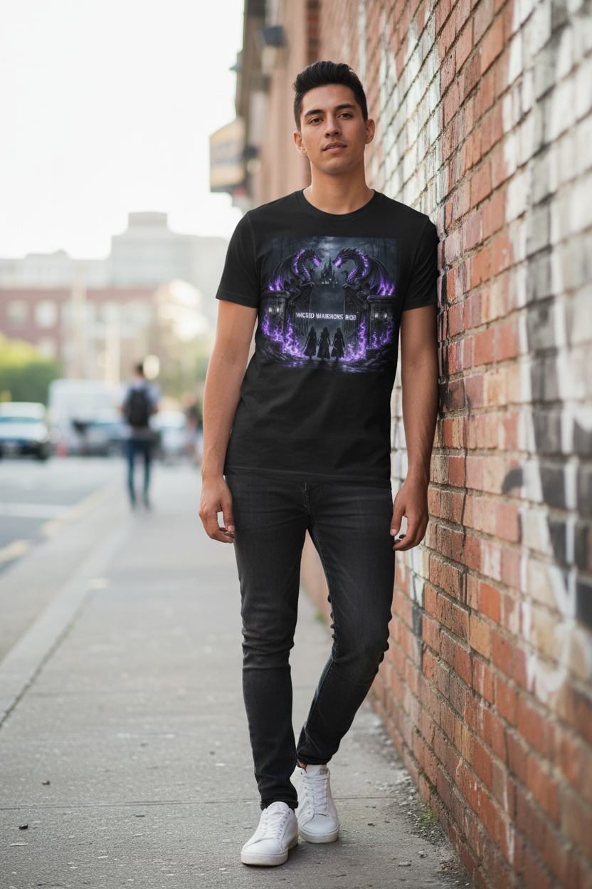 Wicked Warriors Rise Black T-Shirt - Purple Dragon Gate