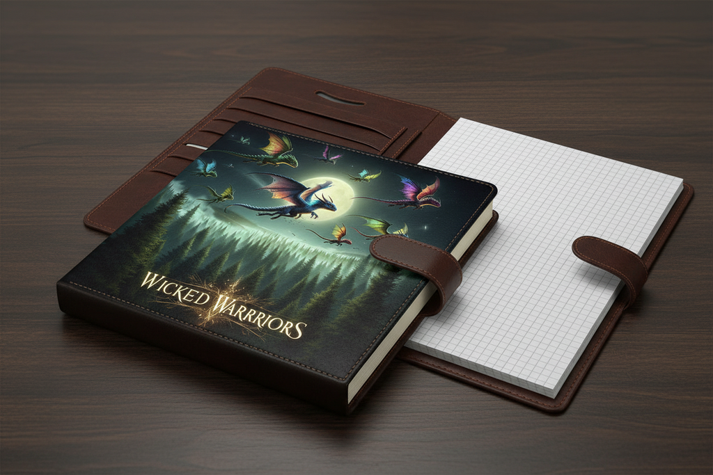 Wicked Warriors Premium Leather Portfolio Notebook