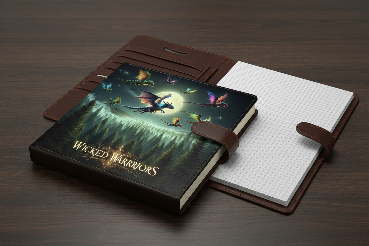 Wicked Warriors Premium Leather Portfolio Notebook
