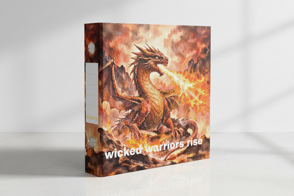 Wicked Warriors Rise 3-Ring Binder - Fire Dragon