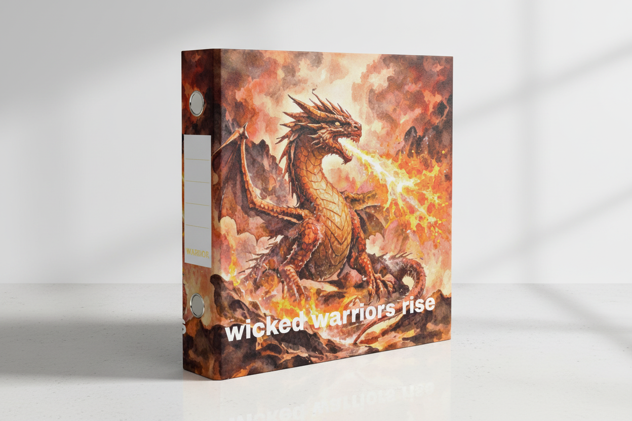 Wicked Warriors Rise 3-Ring Binder - Fire Dragon